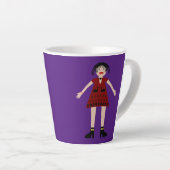 Gothische Halloween-vampierdame Latte Mok (Rechterhoek)