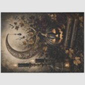 Gothische Halve Maan Jack O Lantern Halloween Kuns Tissuepapier (Voorkant)