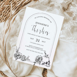 Gothische hand getekend boog 40th Birthday Party I Kaart