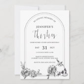 Gothische hand getekend boog 40th Birthday Party I Kaart (Voorkant)