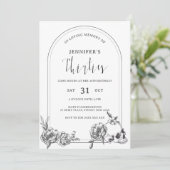 Gothische hand getekend boog 40th Birthday Party I Kaart (Staand voorkant)