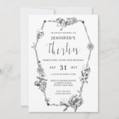 Gothische hand getekend boog 40th Birthday Party Kaart (Voorkant)