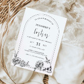 Gothische hand getekend boog 50th Birthday Party Kaart