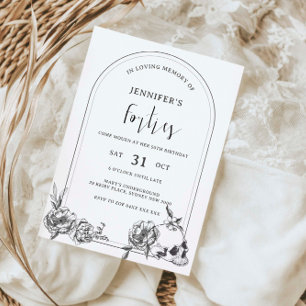 Gothische hand getekend boog 50th Birthday Party Kaart