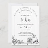 Gothische hand getekend boog 50th Birthday Party Kaart (Voorkant)