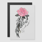 Gothische hand skelet met roze roos | Dood van bin (Voorkant / Achterkant)