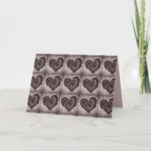 gothische hart roos wenskaart kaart (Voorkant)