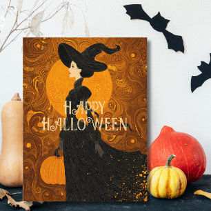 Gothische Hek Pompoen Halloween Elegante Art Nouve Briefkaart