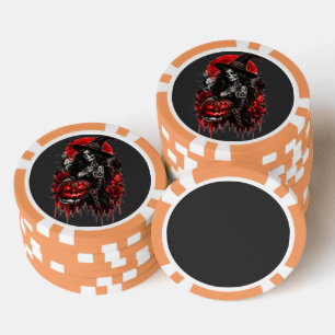 Gothische Hek Pompoen Halloween Zwarte Kat Griezel Poker Chips