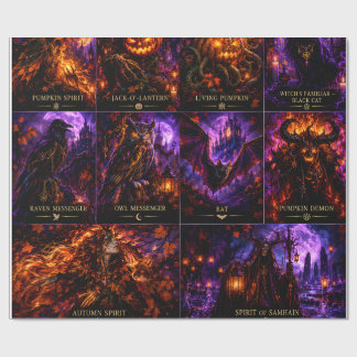 Gothische Heks & Halloween Monsters Inpakpapier