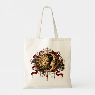 Gothische Hemelse Zon en Maan Boho Kunst Tas