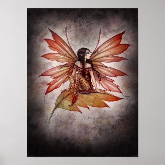 Gothische herfst fee fantasy kunstprint poster (Voorkant)