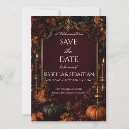 Gothische Herfst Pompoen Save The Date