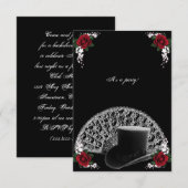 Gothische hoge hoed en waaier Victoriaanse bruilof Kaart (Voorkant / Achterkant)