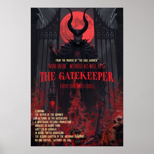 Gothische Horror Poster De Poortwachter Muurkunst (Voorkant)