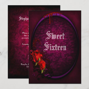 Gothische huid, bloed en Rozen, gezoet 16 Kaart