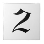 Gothische huisnummertegels tegeltje (Voorkant)