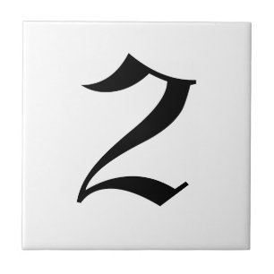 Gothische huisnummertegels tegeltje