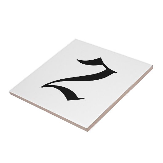 Gothische huisnummertegels tegeltje (Zijkant)