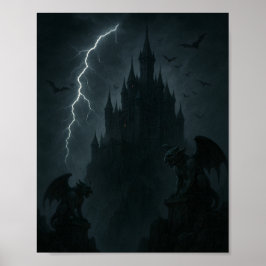 Gothische Kasteel en Gargoyles Poster