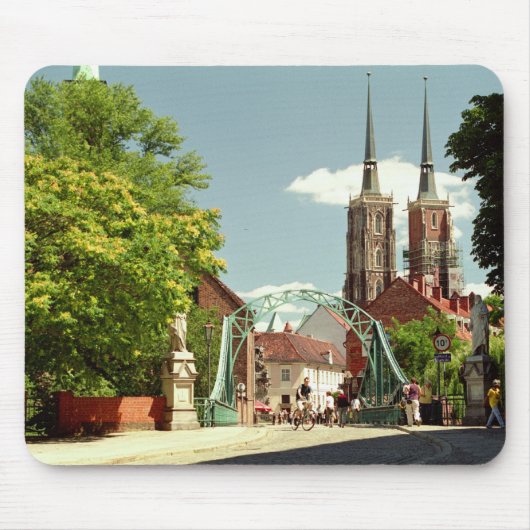 Gothische kathedraal in Wroclaw Mousepad Muismat (Voorkant)