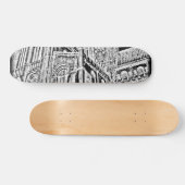 Gothische kathedraal:  Zwart Skateboard (Horizontaal)