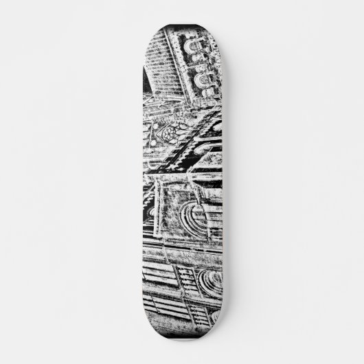 Gothische kathedraal:  Zwart Skateboard (Voorkant)
