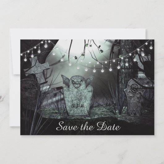 Gothische Kerkhof Save the Date Trouwkaart Kaart (Voorkant)