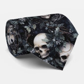 Gothische Kerst Schedels Griezelen Stropdas (Opgerold)