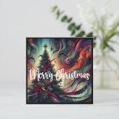 Gothische Kerstboom Feestdagenkaart (Staand voorkant)