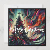 Gothische Kerstboom Feestdagenkaart (Voorkant)