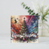 Gothische Kerstboom Feestdagenkaart (Staand voorkant)