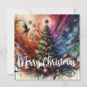 Gothische Kerstboom Feestdagenkaart (Voorkant)