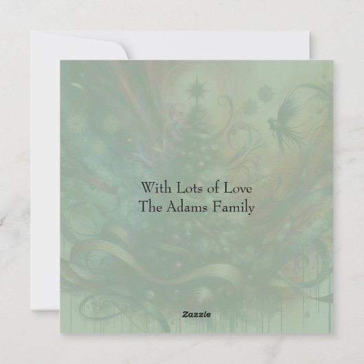 Gothische Kerstboom Feestdagenkaart (Achterkant)