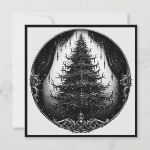 Gothische Kerstboom Goth Kerstmis Feestdagenkaart