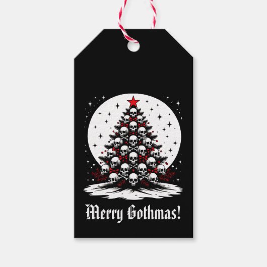 Gothische Kerstboom I Cadeaulabel (Voorkant)