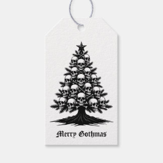 Gothische Kerstboom II Cadeaulabel