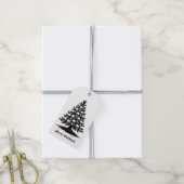 Gothische Kerstboom II Cadeaulabel (Met Touw)
