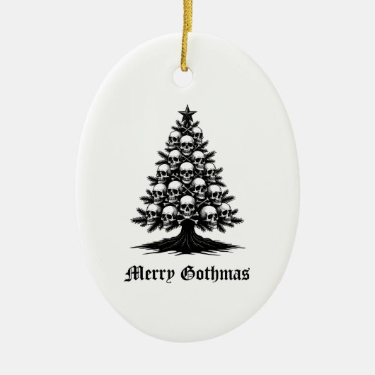 Gothische Kerstboom II Keramisch Ornament (Voorkant)