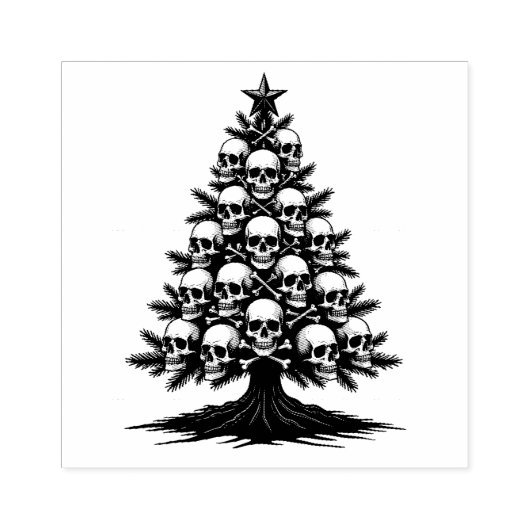 Gothische Kerstboom II Rubberstempel (Afrduk)