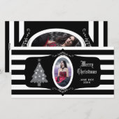 Gothische kerstboom met cameo fotokaart feestdagenkaart (Voorkant / Achterkant)