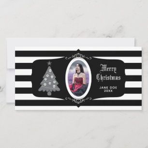 Gothische Kerstboom Met Cameo Fotokaart Feestdagenkaart