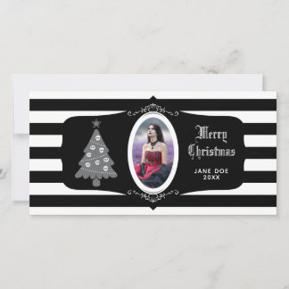 Gothische Kerstboom Met Cameo Fotokaart Feestdagenkaart