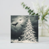 Gothische Kerstboom met Griezelslakken Horror Feestdagenkaart (Staand voorkant)