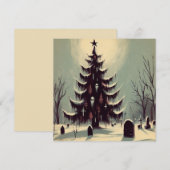 Gothische Kerstboom met Kerkhof Horror Feestdagenkaart (Voorkant / Achterkant)