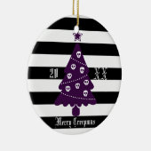 Gothische kerstboom met strepen keramisch ornament (Rechts)