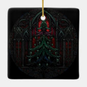 Gothische Kerstboom Schedels Keramisch Ornament (Achterkant)
