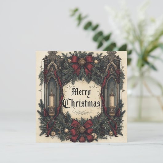 gothische kerstkaart kaart (Staand voorkant)