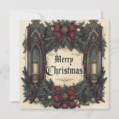 gothische kerstkaart kaart (Voorkant)