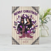 Gothische Kerstkrans Foto Kaart (Staand voorkant)